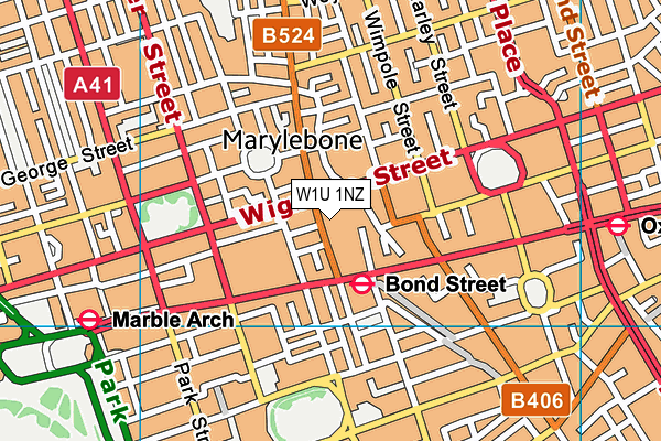 W1U 1NZ map - OS VectorMap District (Ordnance Survey)