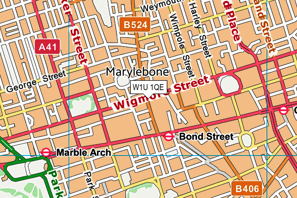 W1U 1QE map - OS VectorMap District (Ordnance Survey)