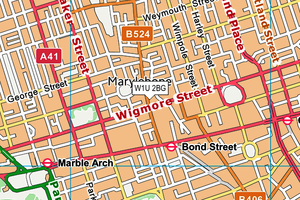 W1U 2BG map - OS VectorMap District (Ordnance Survey)