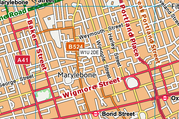 W1U 2DE map - OS VectorMap District (Ordnance Survey)