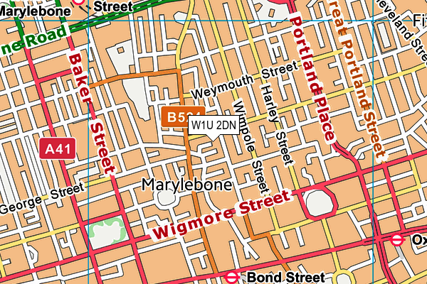 W1U 2DN map - OS VectorMap District (Ordnance Survey)