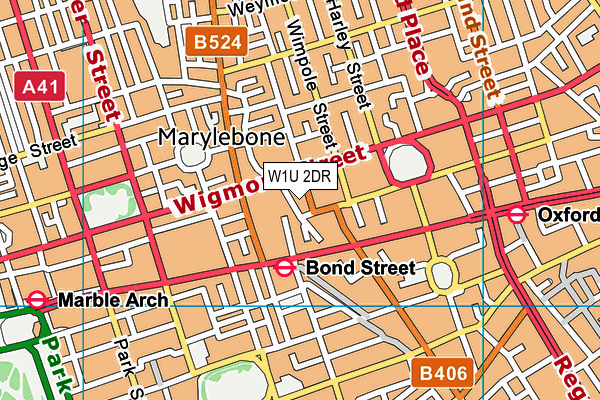 W1U 2DR map - OS VectorMap District (Ordnance Survey)
