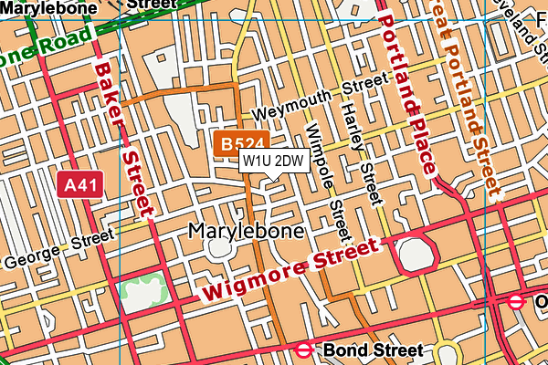 W1U 2DW map - OS VectorMap District (Ordnance Survey)