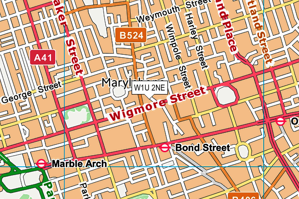 W1U 2NE map - OS VectorMap District (Ordnance Survey)
