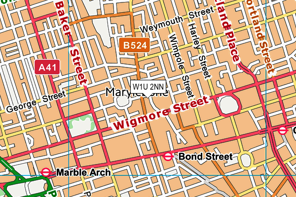 W1U 2NN map - OS VectorMap District (Ordnance Survey)