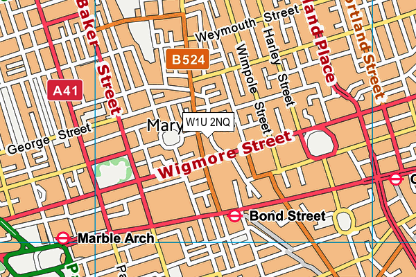W1U 2NQ map - OS VectorMap District (Ordnance Survey)