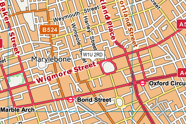 W1U 2RD map - OS VectorMap District (Ordnance Survey)