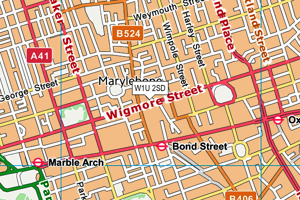 W1U 2SD map - OS VectorMap District (Ordnance Survey)