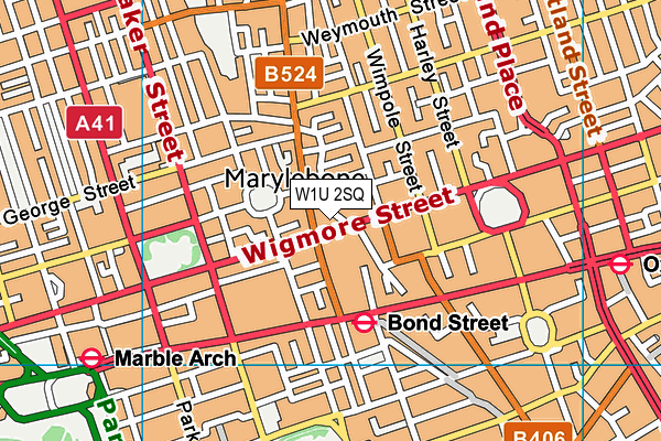 W1U 2SQ map - OS VectorMap District (Ordnance Survey)