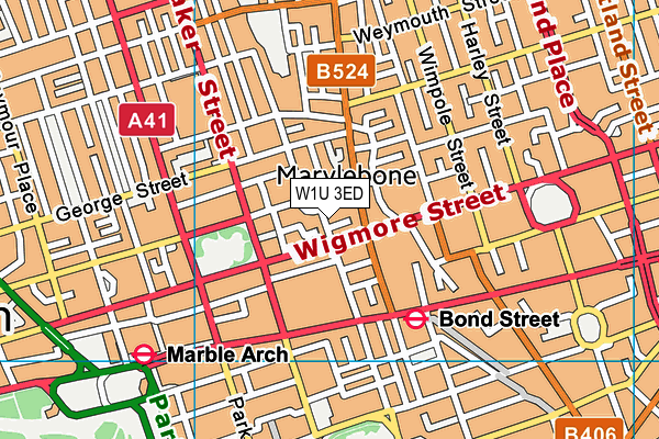 W1U 3ED map - OS VectorMap District (Ordnance Survey)
