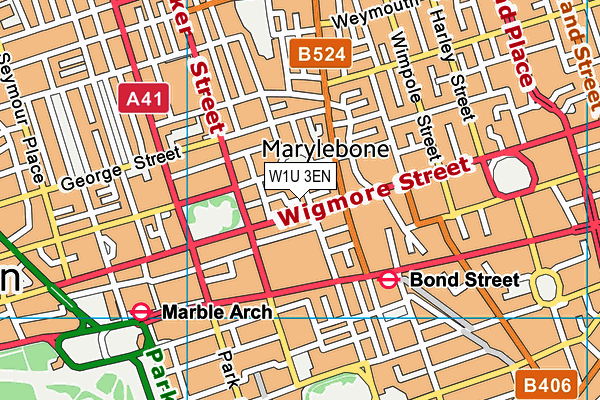 W1U 3EN map - OS VectorMap District (Ordnance Survey)