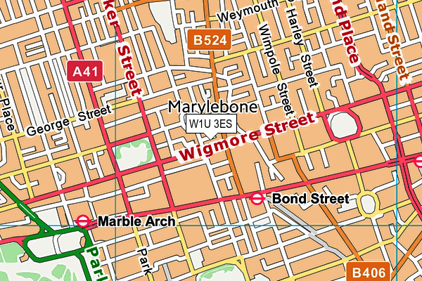 W1U 3ES map - OS VectorMap District (Ordnance Survey)