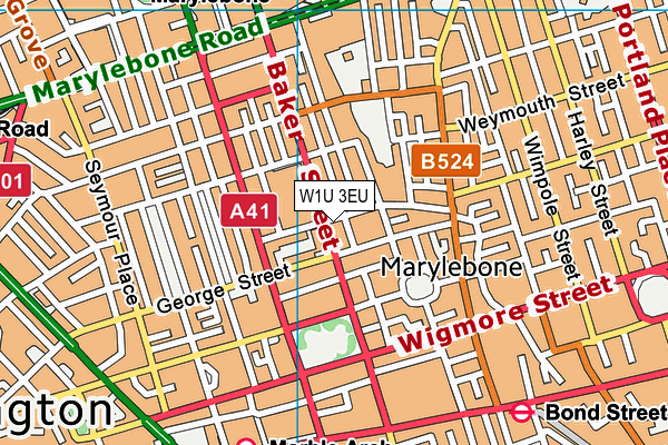 W1U 3EU map - OS VectorMap District (Ordnance Survey)