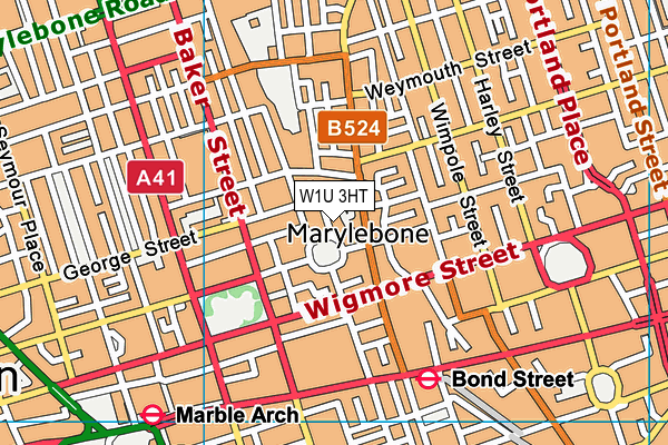 W1U 3HT map - OS VectorMap District (Ordnance Survey)