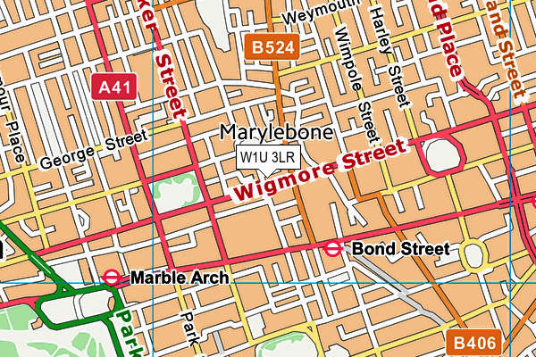 W1U 3LR map - OS VectorMap District (Ordnance Survey)