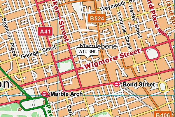 W1U 3NL map - OS VectorMap District (Ordnance Survey)