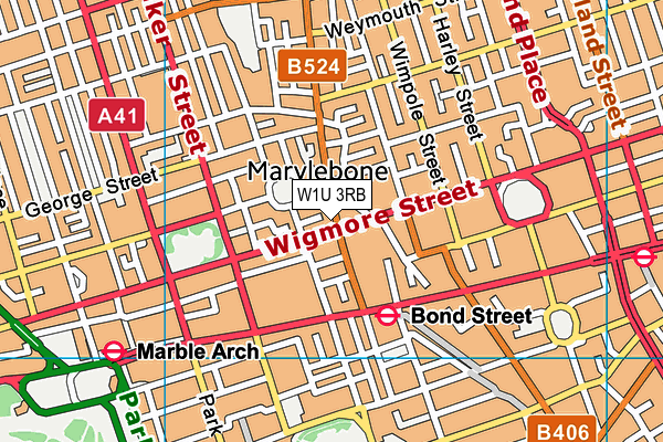 W1U 3RB map - OS VectorMap District (Ordnance Survey)