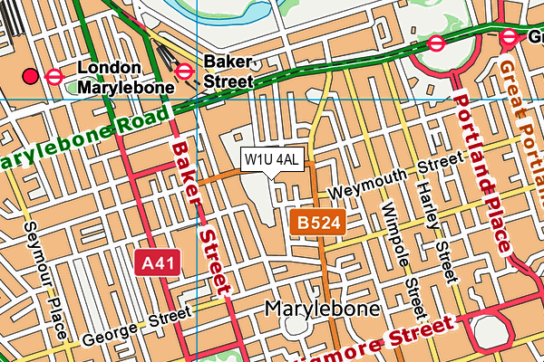 W1U 4AL map - OS VectorMap District (Ordnance Survey)