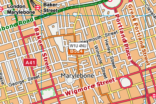 W1U 4NU map - OS VectorMap District (Ordnance Survey)