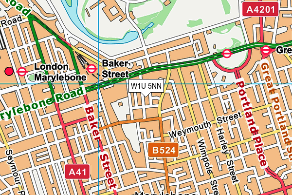 W1U 5NN map - OS VectorMap District (Ordnance Survey)