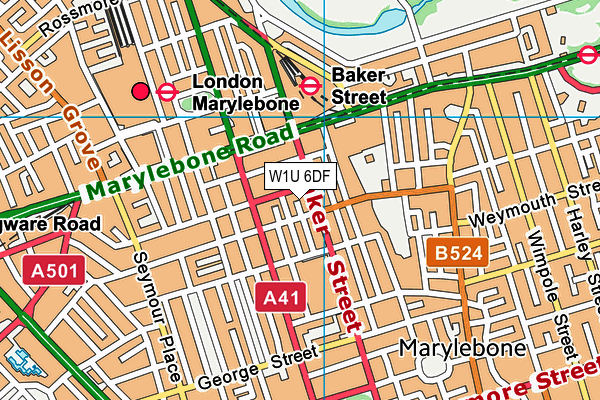 W1U 6DF map - OS VectorMap District (Ordnance Survey)