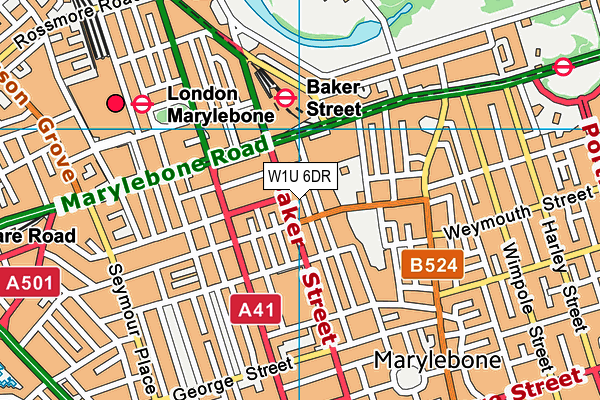 W1U 6DR map - OS VectorMap District (Ordnance Survey)