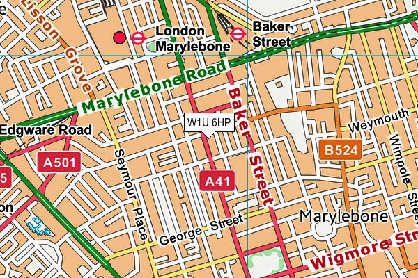 W1U 6HP map - OS VectorMap District (Ordnance Survey)