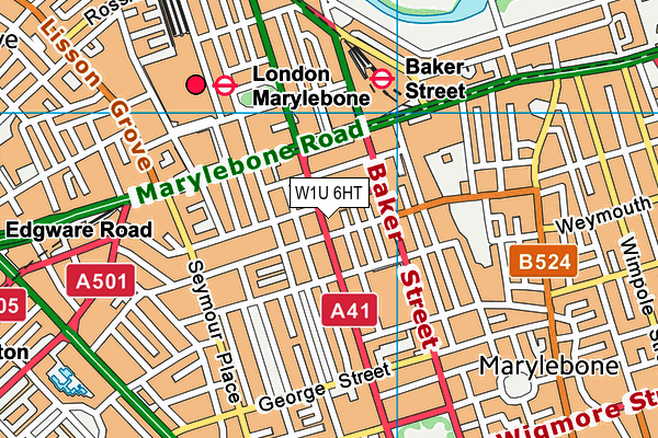 W1U 6HT map - OS VectorMap District (Ordnance Survey)