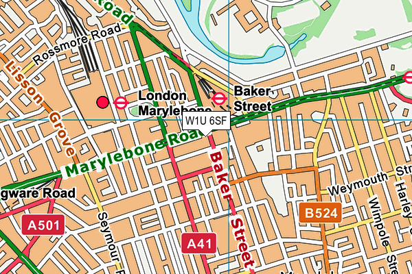 W1U 6SF map - OS VectorMap District (Ordnance Survey)