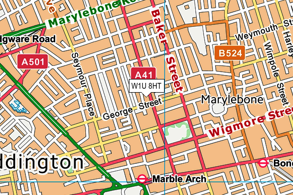 W1U 8HT map - OS VectorMap District (Ordnance Survey)