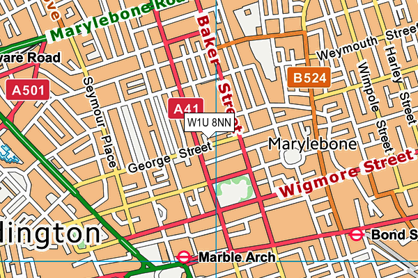 W1U 8NN map - OS VectorMap District (Ordnance Survey)