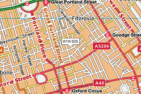 W1W 6DS map - OS VectorMap District (Ordnance Survey)
