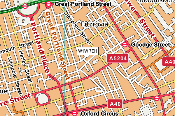 W1W 7EH map - OS VectorMap District (Ordnance Survey)