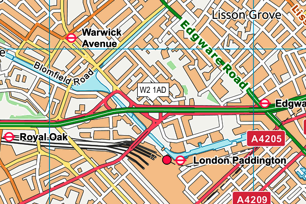 W2 1AD map - OS VectorMap District (Ordnance Survey)