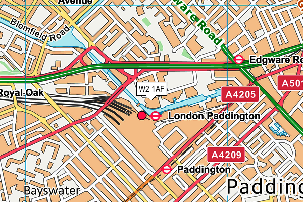 W2 1AF map - OS VectorMap District (Ordnance Survey)