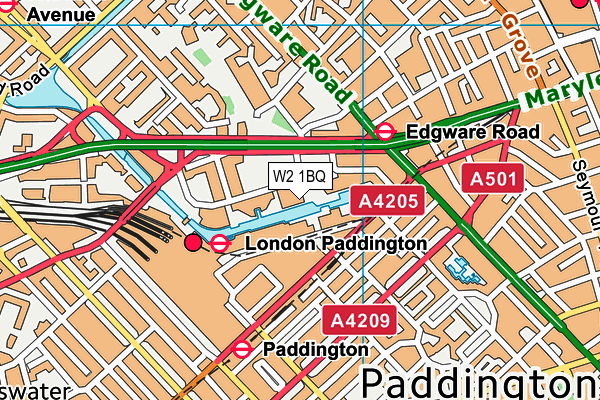 W2 1BQ map - OS VectorMap District (Ordnance Survey)