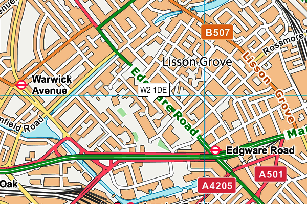 W2 1DE map - OS VectorMap District (Ordnance Survey)