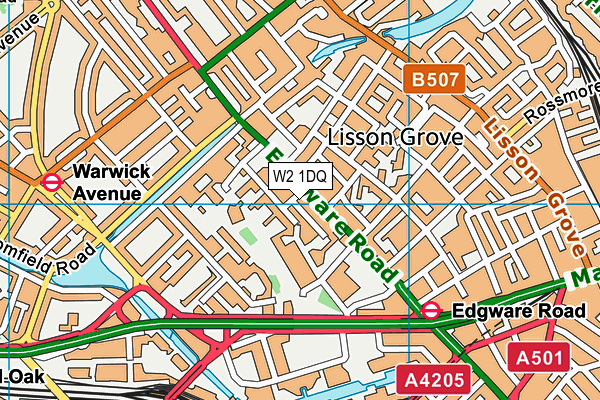 W2 1DQ map - OS VectorMap District (Ordnance Survey)