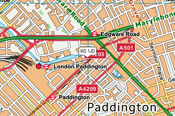 W2 1JD map - OS VectorMap District (Ordnance Survey)