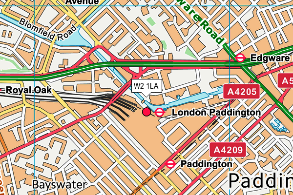The Gym Group (London Paddington) map (W2 1LA) - OS VectorMap District (Ordnance Survey)