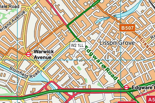 W2 1LL map - OS VectorMap District (Ordnance Survey)