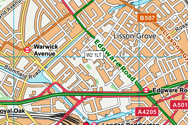 W2 1LT map - OS VectorMap District (Ordnance Survey)