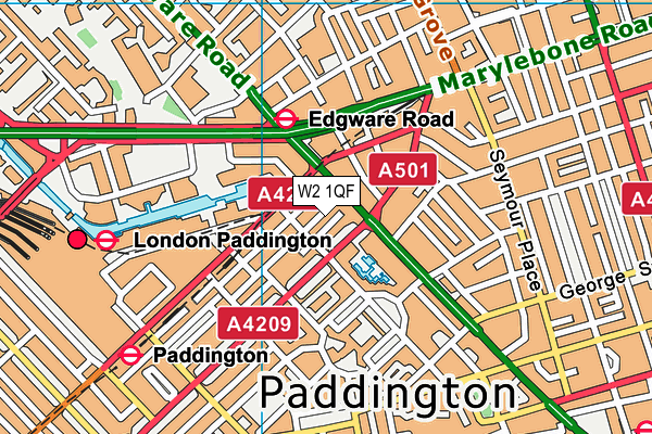 W2 1QF map - OS VectorMap District (Ordnance Survey)