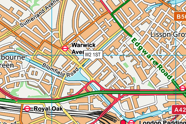 W2 1ST map - OS VectorMap District (Ordnance Survey)