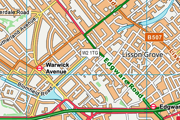 W2 1TG map - OS VectorMap District (Ordnance Survey)