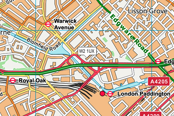 W2 1UX map - OS VectorMap District (Ordnance Survey)