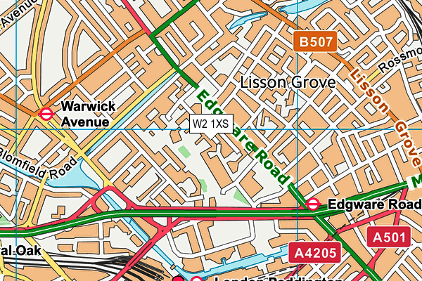 W2 1XS map - OS VectorMap District (Ordnance Survey)