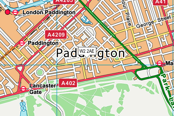 W2 2AE map - OS VectorMap District (Ordnance Survey)