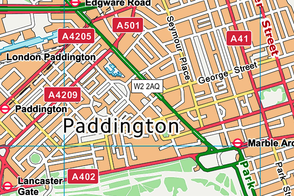 W2 2AQ map - OS VectorMap District (Ordnance Survey)