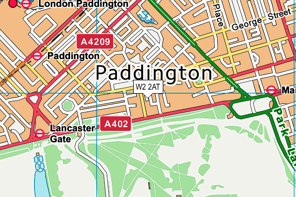 W2 2AT map - OS VectorMap District (Ordnance Survey)